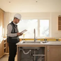 Construction project manager on kitchen jobsite