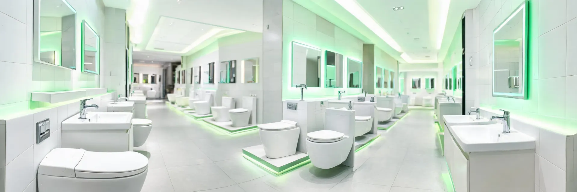 Kohler bathroom showroom with fixtures on display